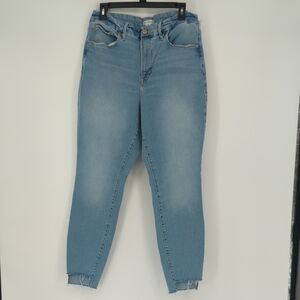 00334 Good American Slim Leg Denim Jeans Light Blue 16 preppy classic casual